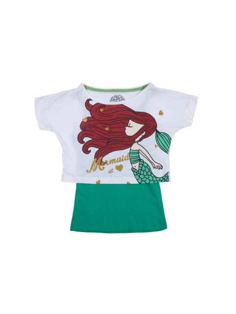 

Palm Tree Girls White & Green Printed Top
