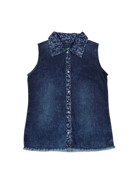 

Palm Tree Girls Blue Faded Casual Shirt