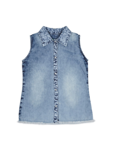 

Palm Tree Girls Blue Faded Casual Shirt