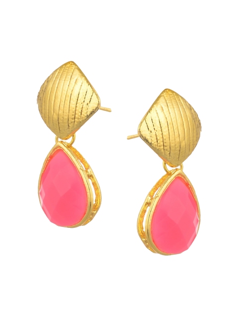 

Kshitij Jewels Pink Contemporary Drop Earrings