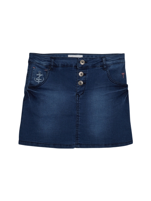 

Palm Tree Girls Blue Washed Denim Skirt