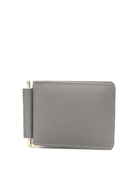 

IMMRI Men Grey & White Leather Money Clip with SIM Card Holder