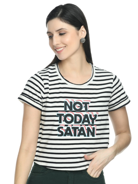 

DOLSU Black & White Striped Pure Cotton Crop Top