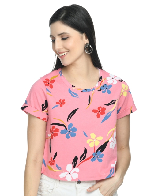 

DOLSU Women Pink Floral Printed Top