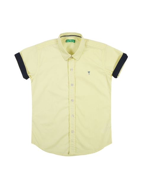 

Palm Tree Boys Yellow Solid Casual Shirt
