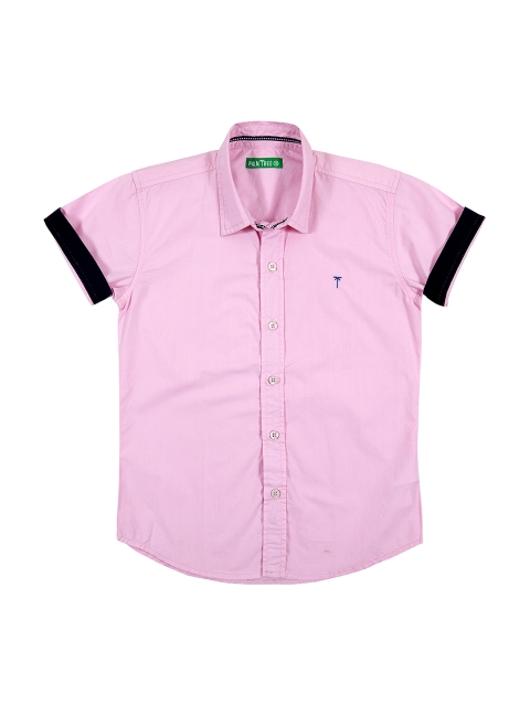 

Palm Tree Boys Pink Solid Casual Shirt