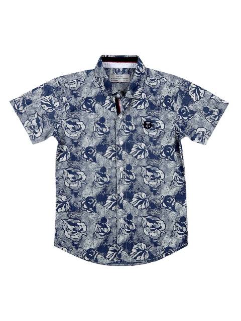 

Palm Tree Boys Blue Printed Casual Shirt