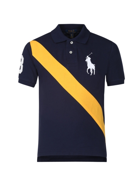 

Polo Ralph Lauren Boys Navy Blue Colorblocked Polo Collar Tshirts