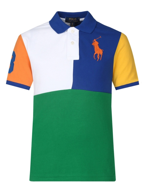 

Polo Ralph Lauren Boys Blue Colourblocked Pure Cotton Tshirts