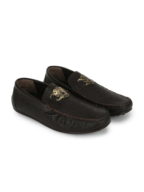 

JOHN RICHARDO Men Brown Woven Design Driving Shoes