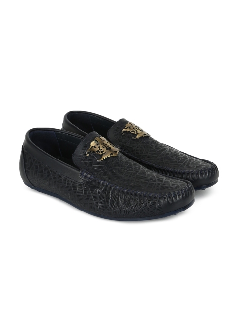 

JOHN RICHARDO Men Blue Textured Loafers