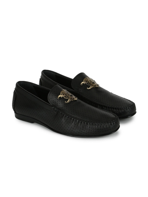 

JOHN RICHARDO Men Black Woven Design Loafers