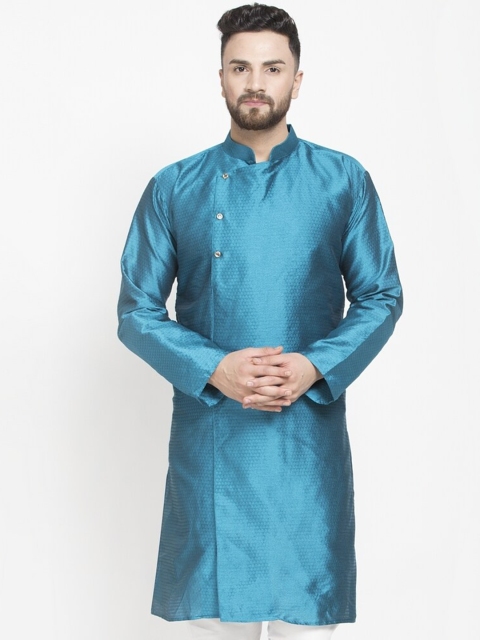 

Benstoke Men Blue Kurta