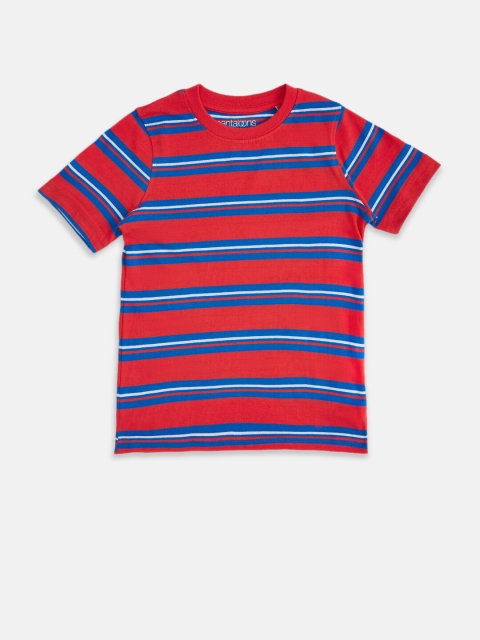 

Pantaloons Junior Boys Red Striped T-shirt