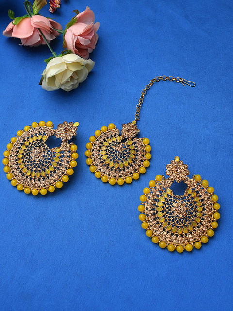 

STEORRA JEWELS Yellow Contemporary Drop Earrings