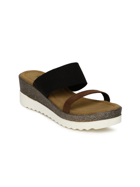 

Inc 5 Women Brown & Black Colourblocked Wedges