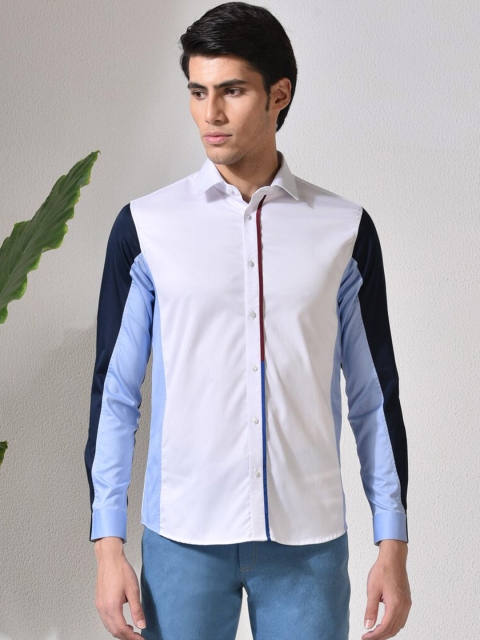 

ABKASA Men Multicoloured Sharp Slim Fit Colourblocked Casual Shirt, Multi