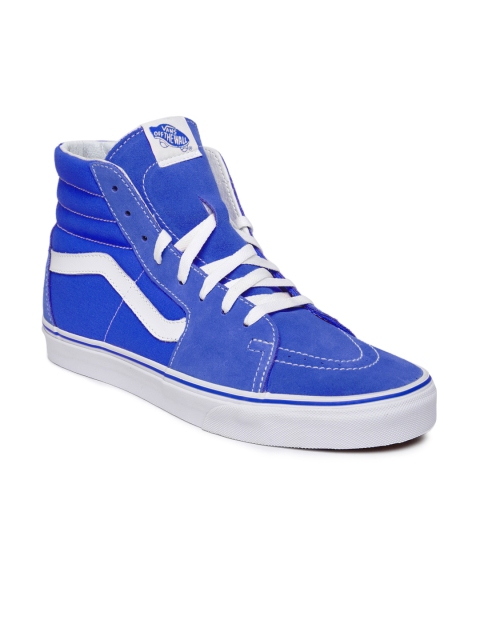 

Vans Unisex Blue Solid High-Top Suede Skate Shoes