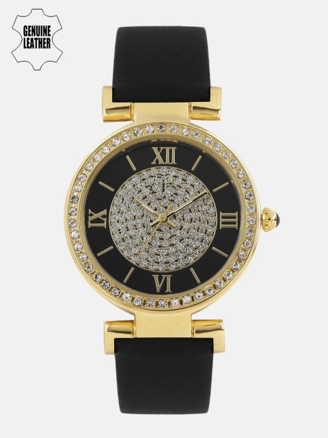 

DressBerry Women Black Embellished Analogue Watch DB17-8B