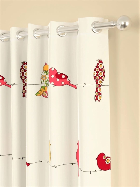 

URBAN SPACE Red & Cream-Coloured Door Curtain
