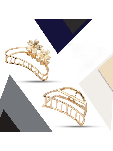 

Krelin Women Gold-Toned Pack of 2 Claw Clip