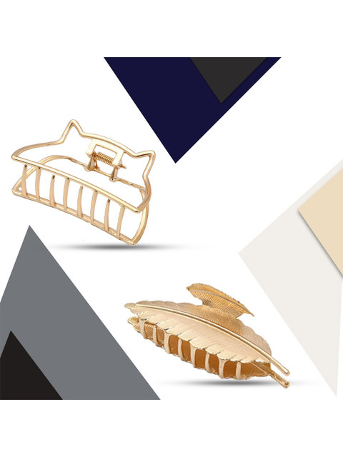 

Krelin Women Pack of 2 Gold-Toned Nonslip Claw Clips