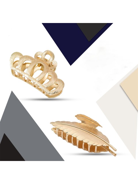 

Krelin Women Gold-Toned Set of 2 Claw Clip