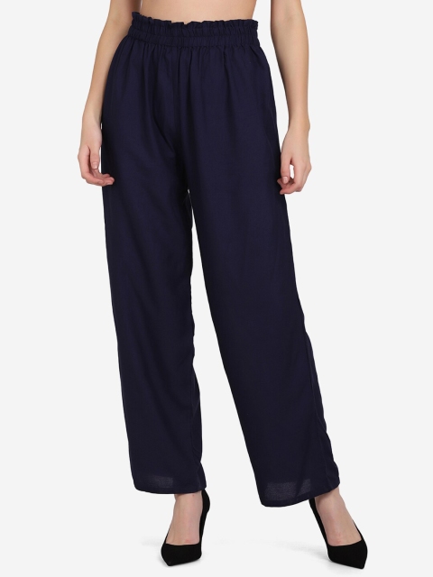 

SAKIA Women Navy Blue Palazzos