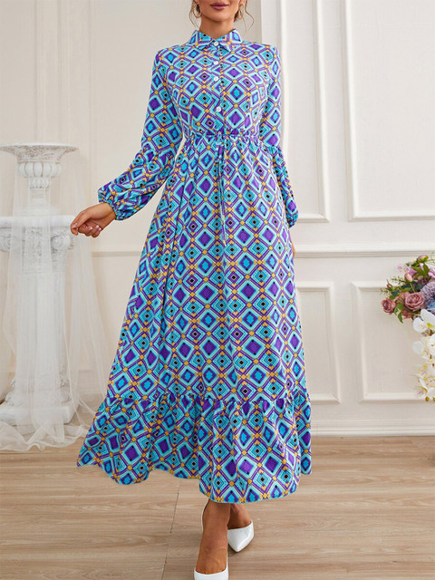 

URBANIC Blue Floral Maxi Dress