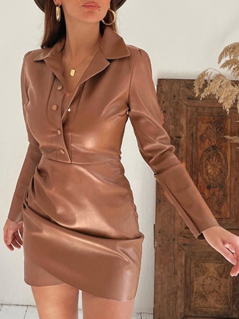 

URBANIC Brown Sheath Dress