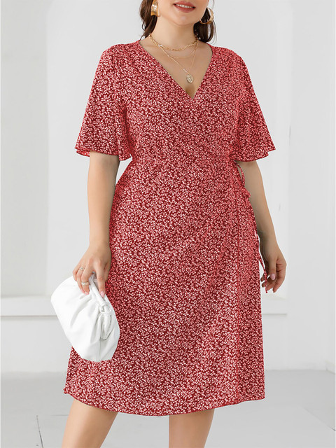 

URBANIC Red & crimson red Dress