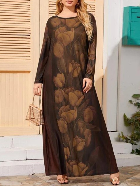 

URBANIC Brown & earthtone Maxi Dress