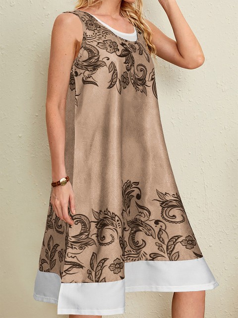 

URBANIC Khaki Embellished A-Line Dress