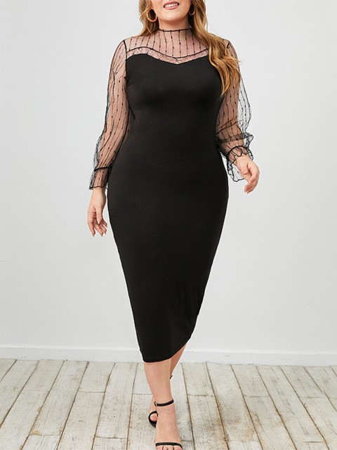 

URBANIC Black Bodycon Midi Dress