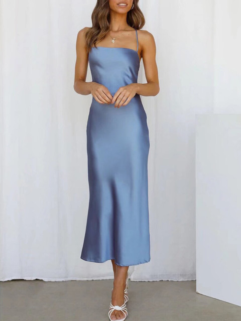 

URBANIC Blue A-Line Midi Dress