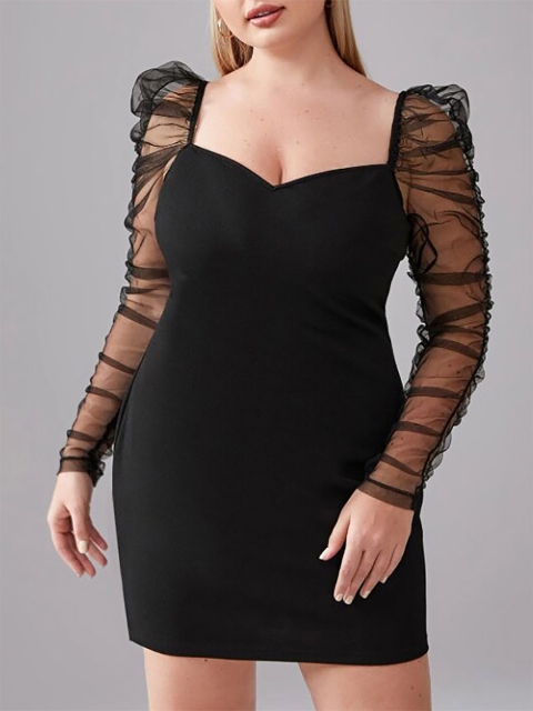 

URBANIC Black Bodycon Mini Dress