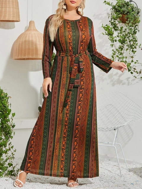 

URBANIC Brown Floral Maxi Dress