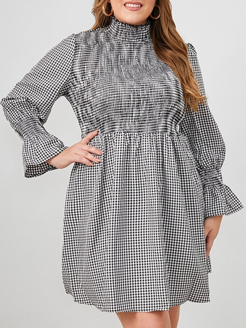 

URBANIC Grey Checked Dress