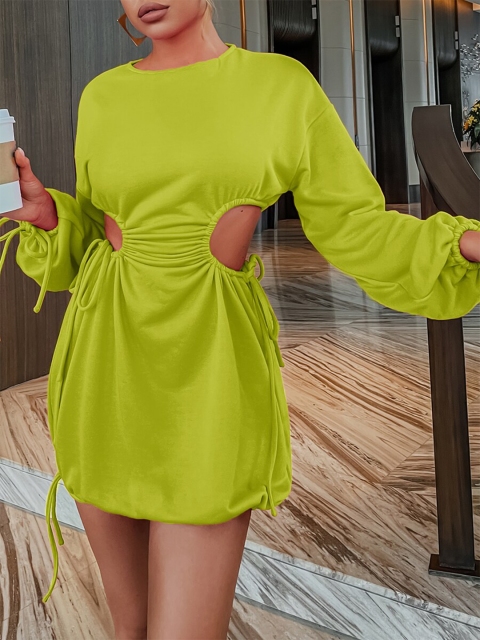 

URBANIC Lime Green Sheath Dress