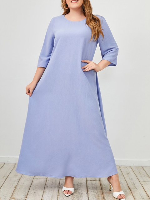 

URBANIC Blue A-Line Midi Dress