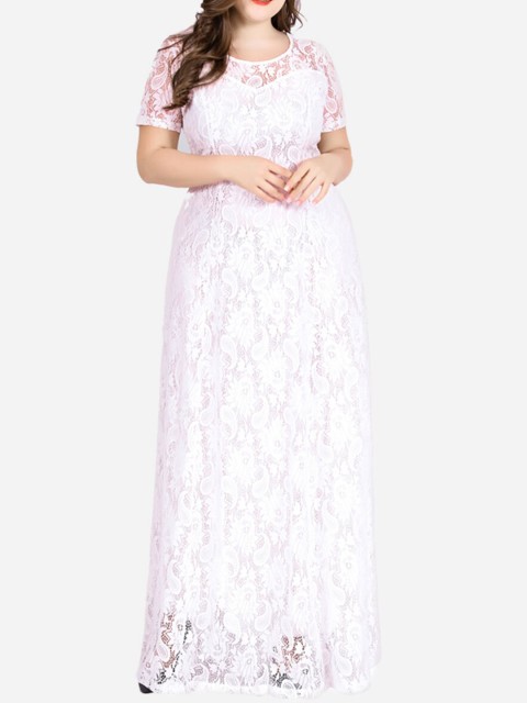 

URBANIC Women White Floral Polyester A-Line Dress