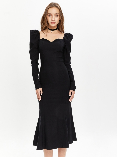 

URBANIC Black Bodycon Midi Dress