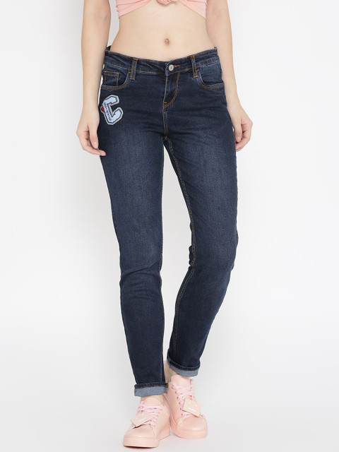 

Kook N Keech Women Navy Blue Skinny Fit Mid-Rise Clean Look Stretchable Jeans