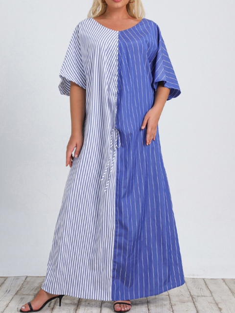 

URBANIC White Striped Maxi Dress
