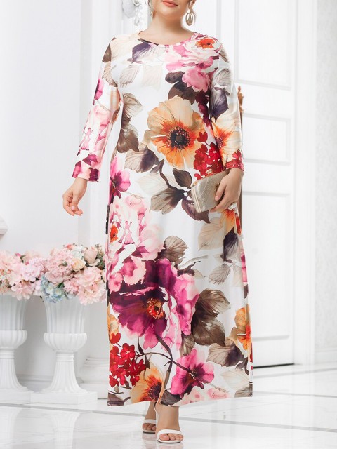 

URBANIC Multicoloured Floral Maxi Dress, Multi