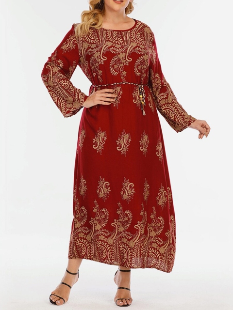

URBANIC Red Floral A-Line Dress
