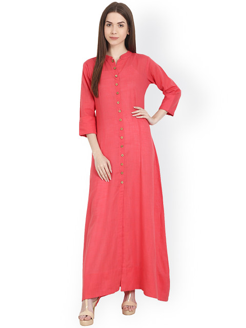 

Nayo Women Coral Solid Straight Kurta