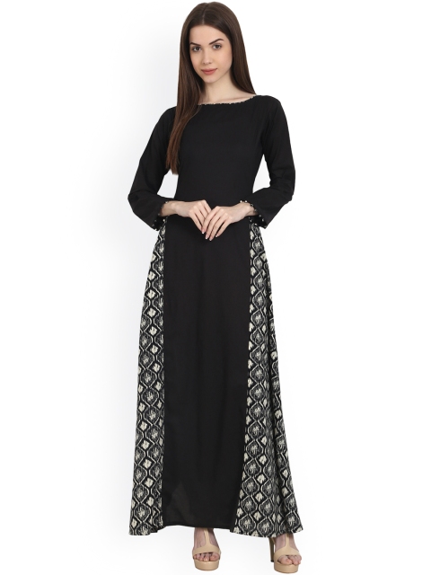 

Nayo Women Black Printed A-Line Kurta