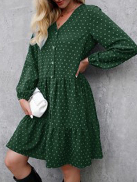

URBANIC Green Printed Dress