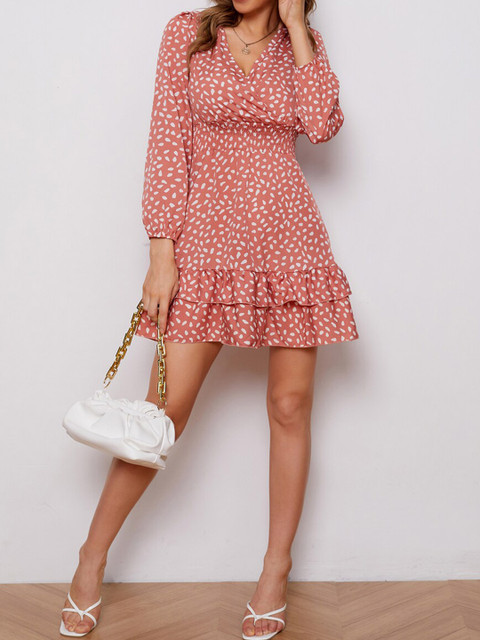 

URBANIC Red Floral Dress